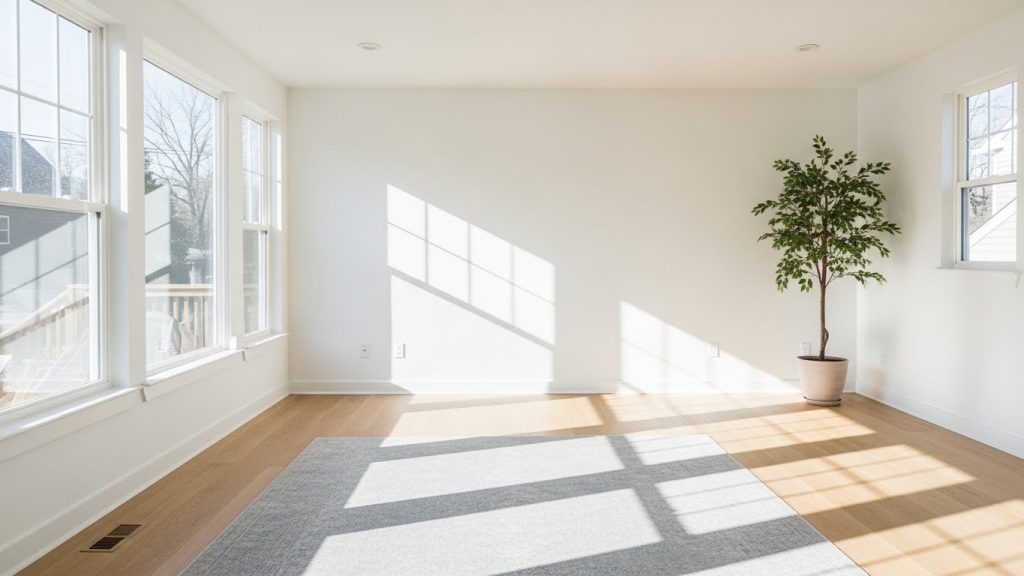 empty minimalist room ready for styling.