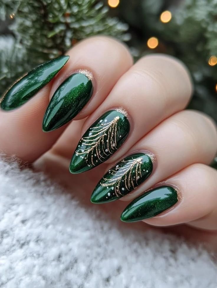 20+ Green Christmas Nail Designs — Emerald, Forest, and Sage