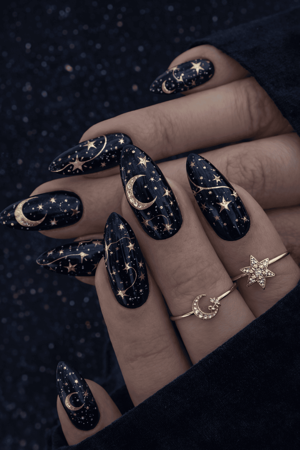 Midnight Navy With Gold Stars